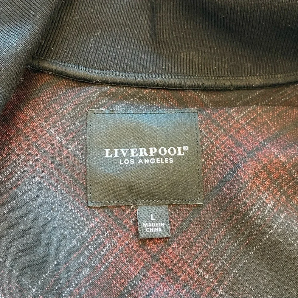 Liverpool Red & Black Plaid Bomber Jacket
